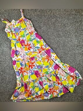 NEW Oddy Women’s Small Fruit & Floral Sleeveless Midi Dress